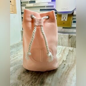Dior Pink Bucket Pouch. White Strings with ‘CD’ front & Center. New. No box. GWP